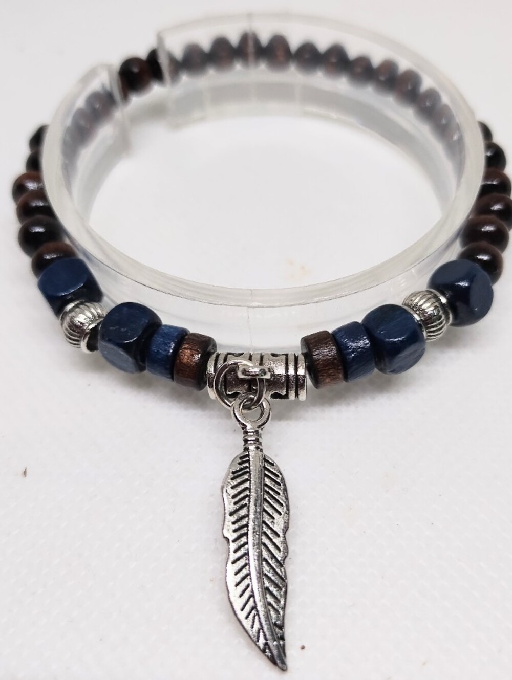 Men's Bracelet Beaded Beads Feather Jewelry New G11